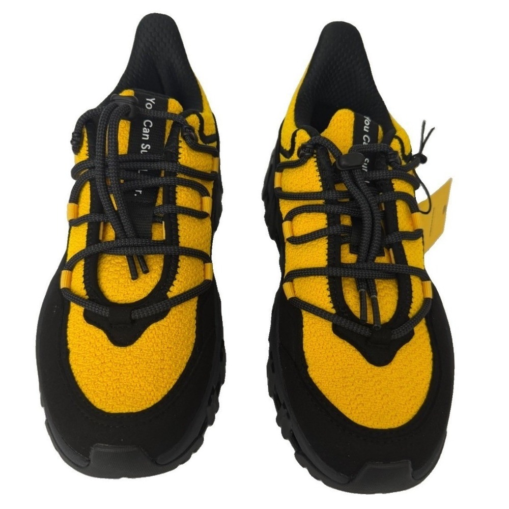 P448 Women's Monalea Vibram EcoStep Black/Yellow Sneakers Size 8.5 New